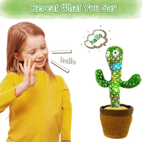 Dancing Cactus Toy – Singing, Talking, Voice Recording Plush With Usb Rechargeable Function – Fun Educational Gift For Babies And Kids (ages 6 Months & Up) – Rechargeable – With Cap