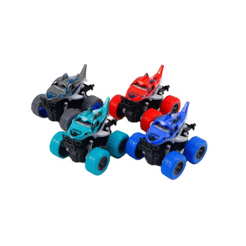 Shark Shaped Friction Vehicle | 12pcs In Box | Children’s Toys Dual Inertia/four-wheel Drive/spring/stunt Marine Animals boys’ Backforce Engineering Car