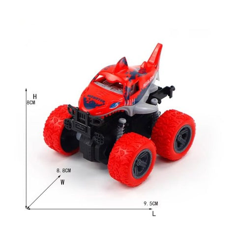 Shark Shaped Friction Vehicle | 12pcs In Box | Children’s Toys Dual Inertia/four-wheel Drive/spring/stunt Marine Animals boys’ Backforce Engineering Car