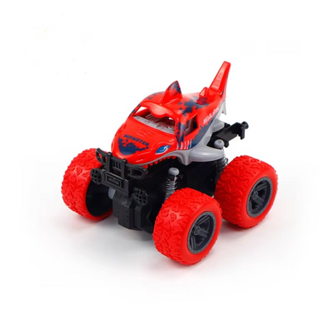 Shark Shaped Friction Vehicle | 12pcs In Box | Children’s Toys Dual Inertia/four-wheel Drive/spring/stunt Marine Animals boys’ Backforce Engineering Car