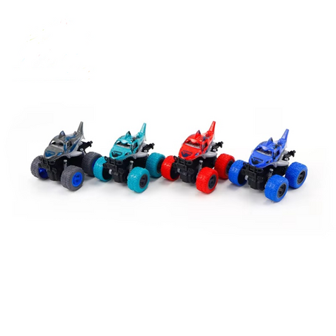 Shark Shaped Friction Vehicle | 12pcs In Box | Children’s Toys Dual Inertia/four-wheel Drive/spring/stunt Marine Animals boys’ Backforce Engineering Car