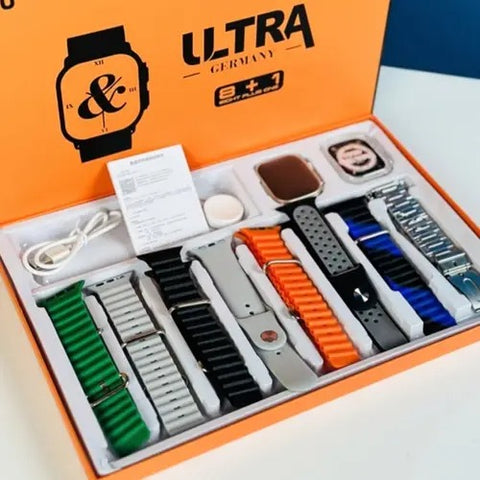 Y80 Ultra 8 In 1 Smart Watch ,8 Straps 50mm Big Display (random Color)